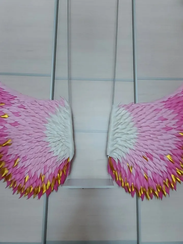 Wedding Backdrop Hanging wings, Gold pink winged swing, hanging swing wings, ceiling suspension