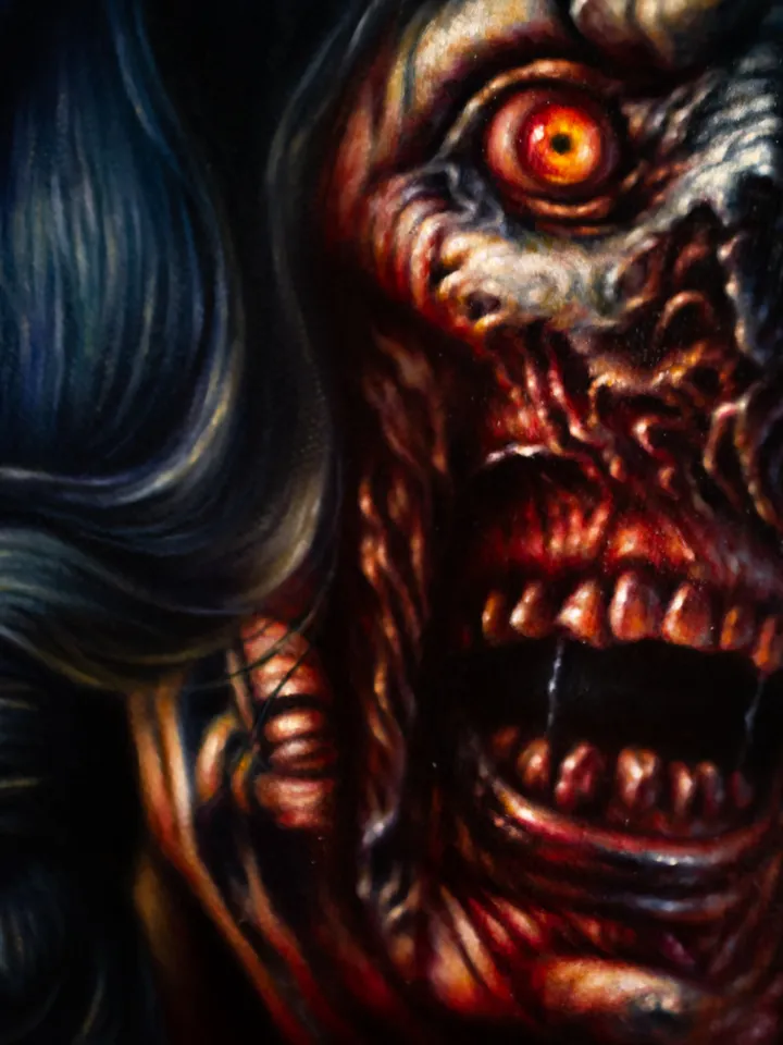 Original oil painting Victoria Heyes Terrifier