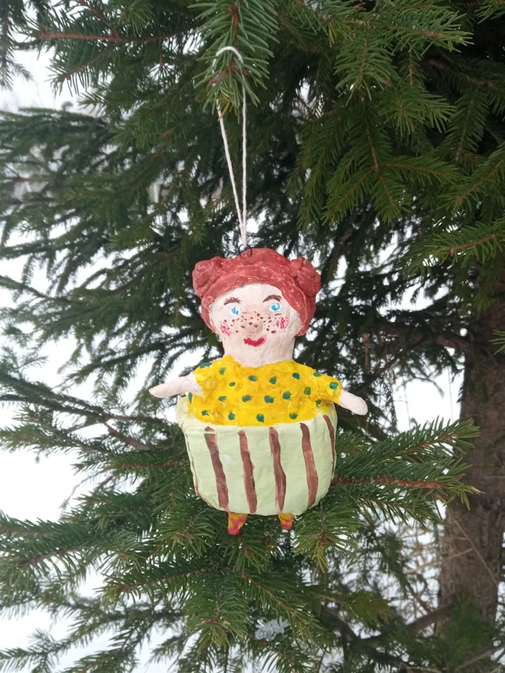 Funny Handmade Pendant Cupcake Girl Doll, Family Christmas Souvenir. Original decoration for the Christmas tree. Made in 1 copy. Free shipping