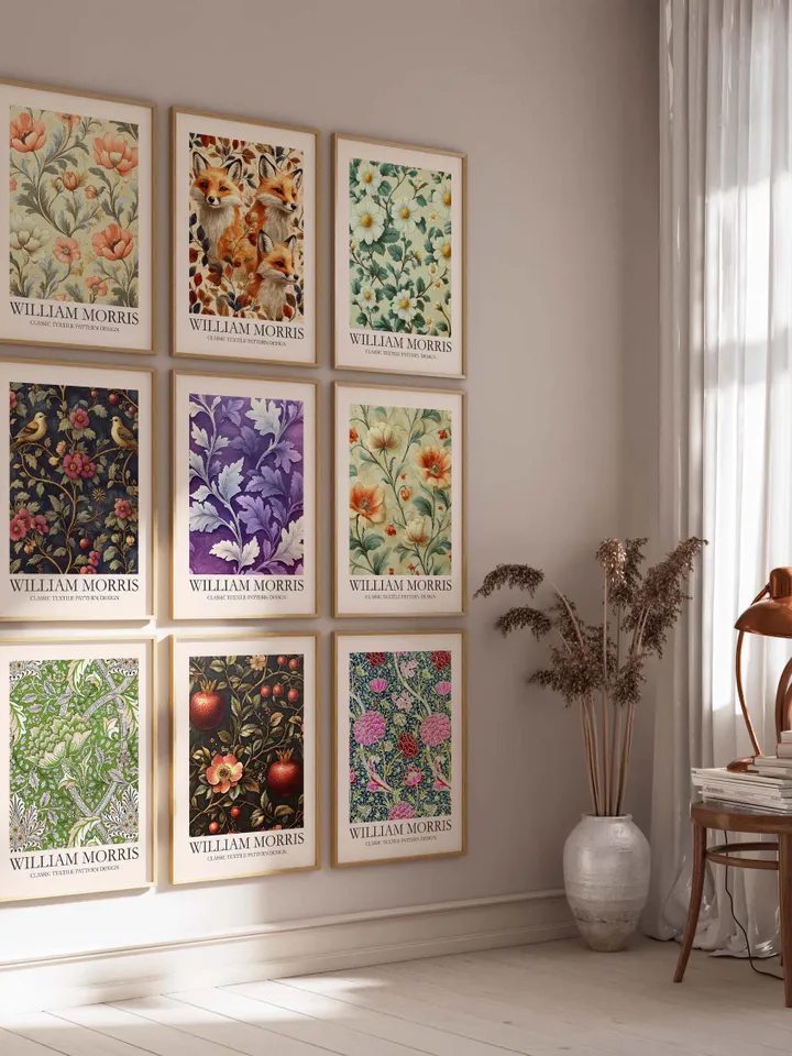 500+ Printable William Morris Wall Art Prints, Art Nouveau Decor, Maximalist Gallery Wall Set, Eclectic Digital Download, Vintage Prints Art