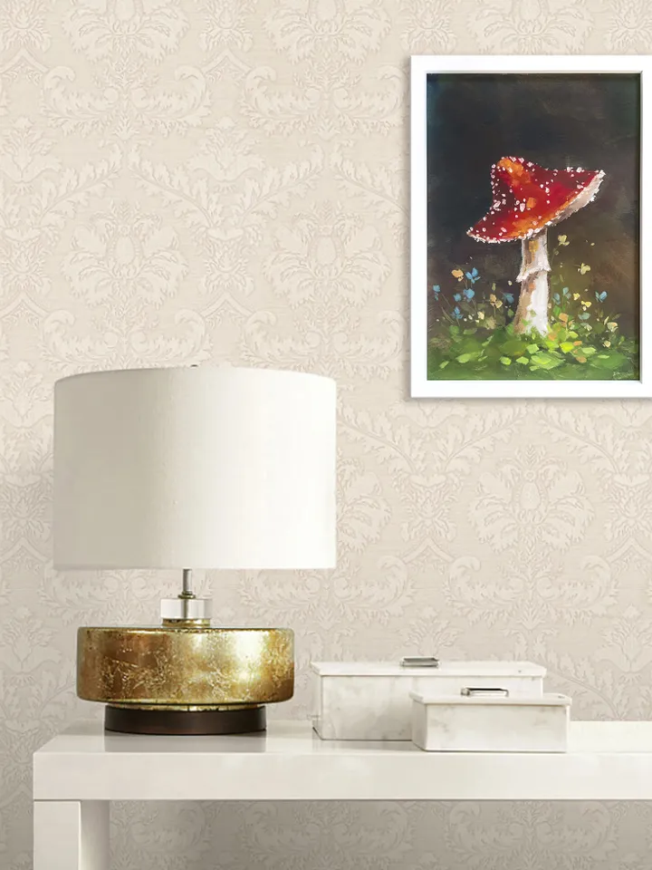Mushroom Painting Fly Agaric ORIGINAL Oil Painting Framed Artwork by Nadya Ya Art