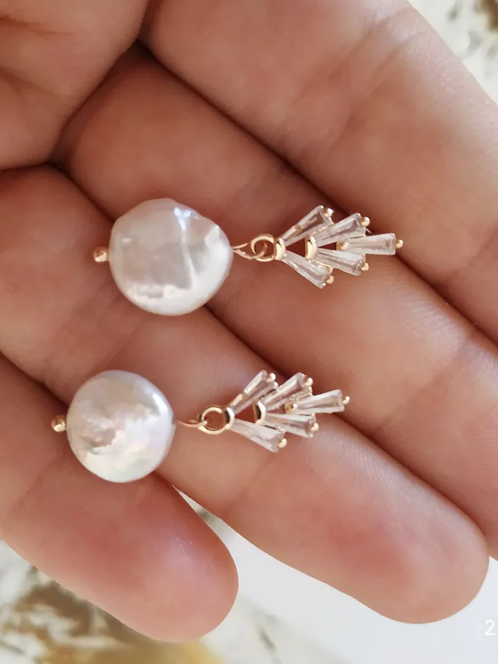 Art Deco Wedding Earrings, Baroque Freshwater Pearl Bridal Earrings, Boho Wedding Earrings, Retro Vintage Style Statement Jewelry, Jewellery