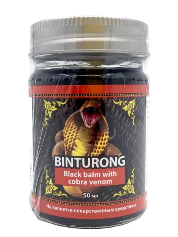 Original BINTURONG Black balm with cobra venom Thai ointment Black Balm Cobra 50 ml
