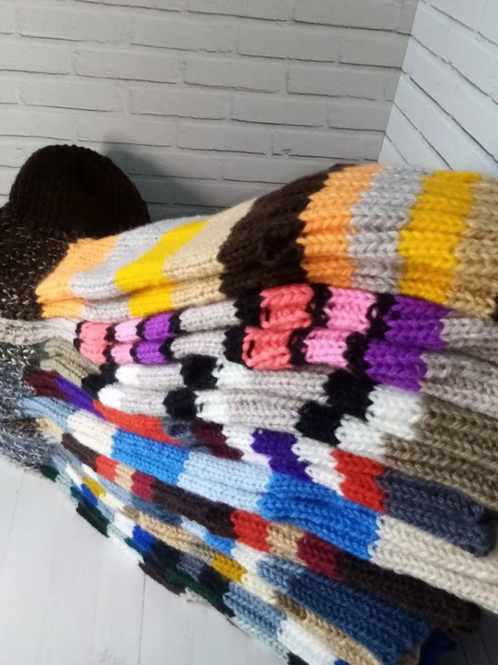Warming Knee Socks Knitted Handmade