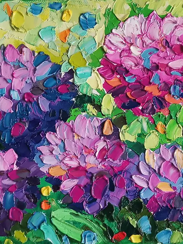 Hydrangea Painting Original Art Flower Oil Painting Canvas Art