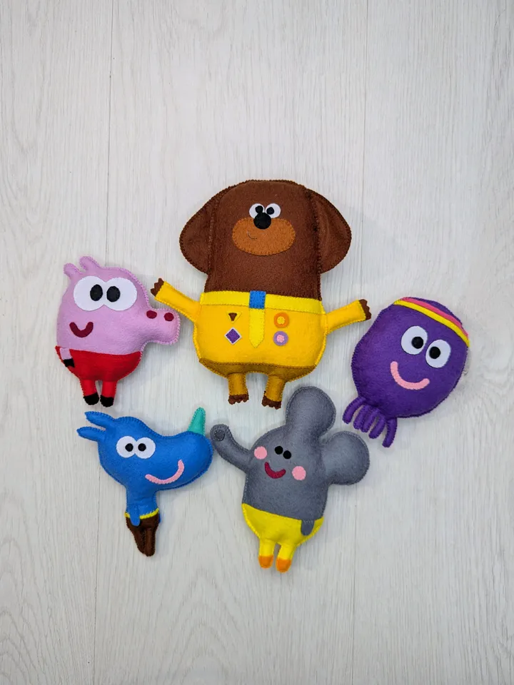 Hey Duggee toy felt. Duggee, Betty, Tag, Roly, elephant . Set 5 toy