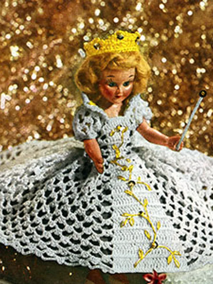 Vintage Crochet Pattern Dress for Doll Fairy Princess Doll Pattern Digital Download PDF