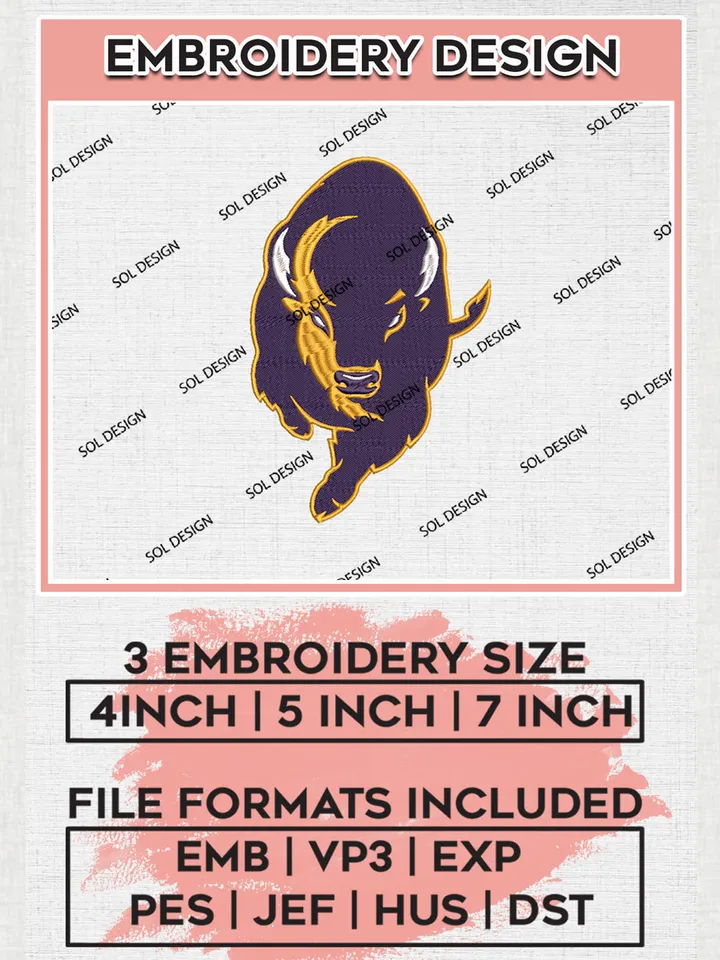 Lipscomb Bisons College Football Team Mascot Logo embroidery designs, NCAA Lipscomb Bisons Logo Machine embroidery files , NCAA Team Logo embroidery designs, NCAA Game Day Machine embroidery designs, Digital Download