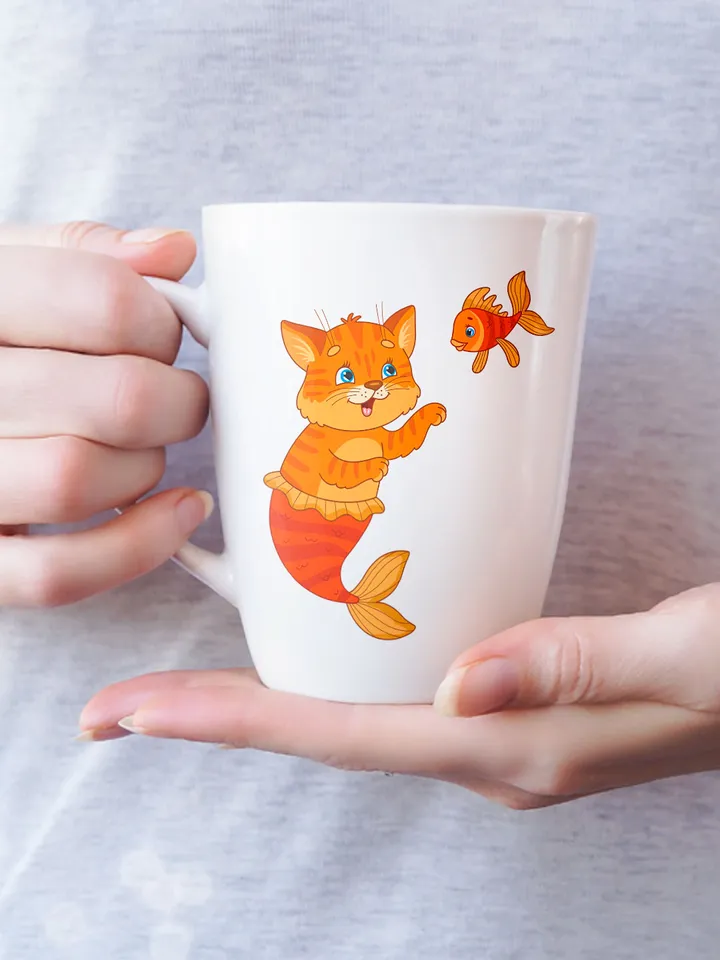 Vector set with cute mermaids