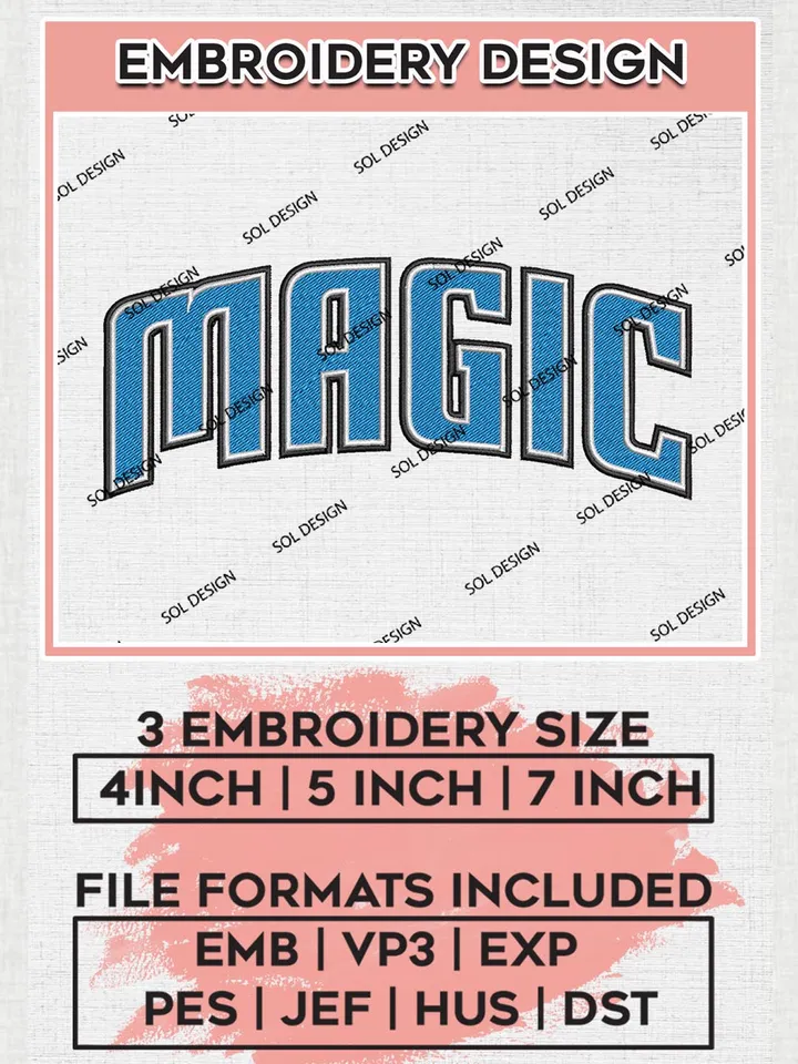 NBA Orlando Magic Wordmark Embroidery Designs, Orlando Magic Embroidery Design Files, NBA Logo Machine Embroidery, NBA Embroidery Design, Digital Download