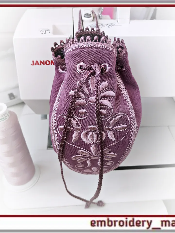 In the hoop Machine Embroidery Design floral pouch bag ITH by Embroidery Manavi 05