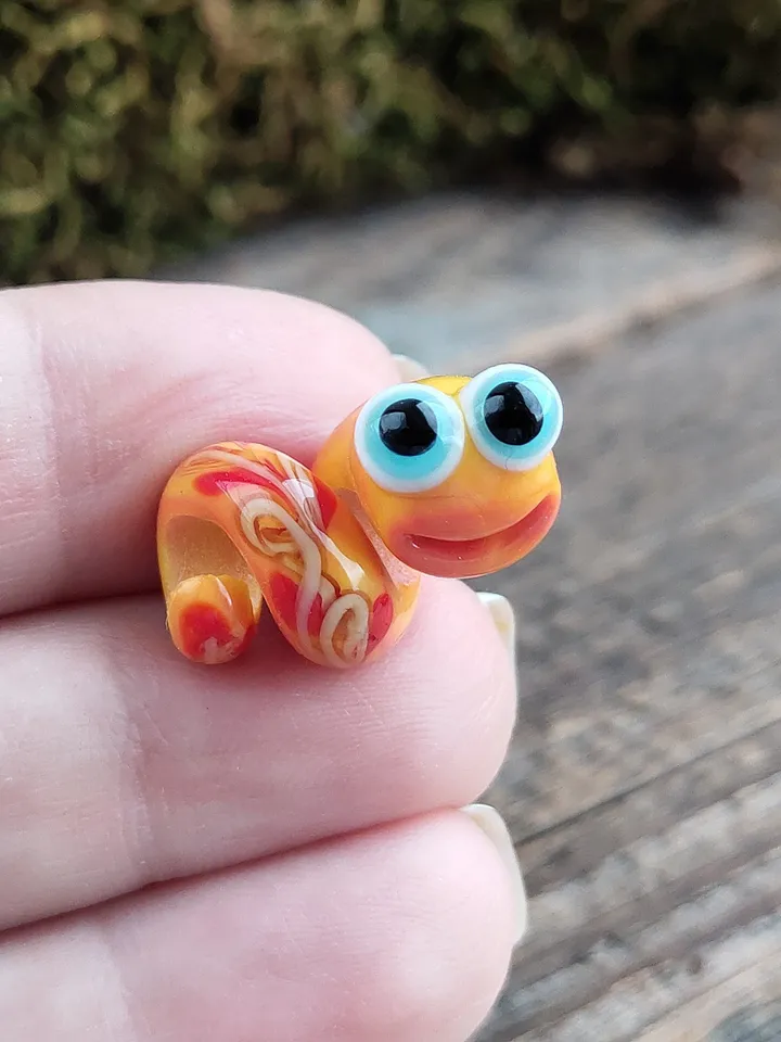 Snake beads Glass snake dread beads Large hole beads European beads European bracelet Snake Charm beads snake lampwork beads big hole bead