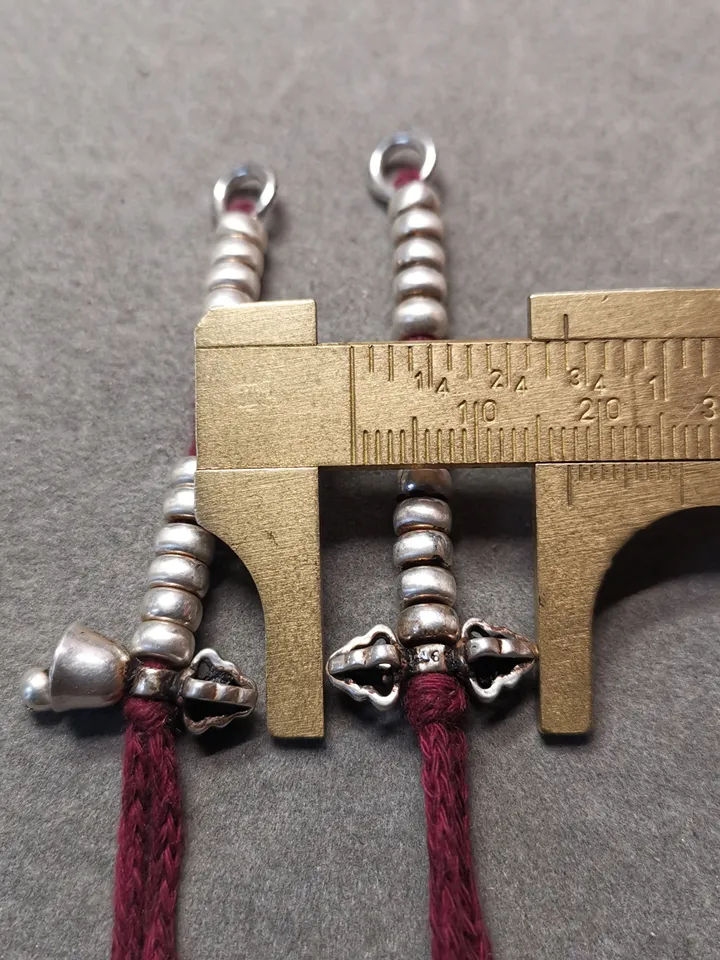 Gandhanra Handmade 5mm Tibetan Sterling Silver Prayer Bead Counters for 6-15mm Mala,with Dorje Vajra Pendant,Spiritual Practice Tools