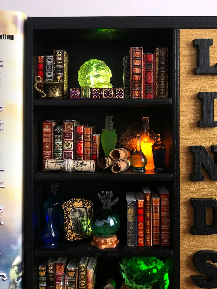 Book nook, Book nook money box, book nook insert, book nook diorama, bookshelf insert, boyfriend gift, book lover gift, best friend gift