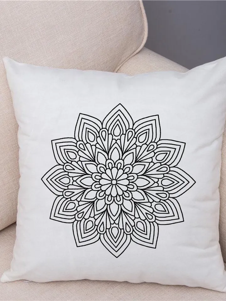 Flower mandala blackwork pattern PDF download Mandala ornament Backstitch chart, Blackwork mandala embroidery PDF, Mandala cross stitch #W38