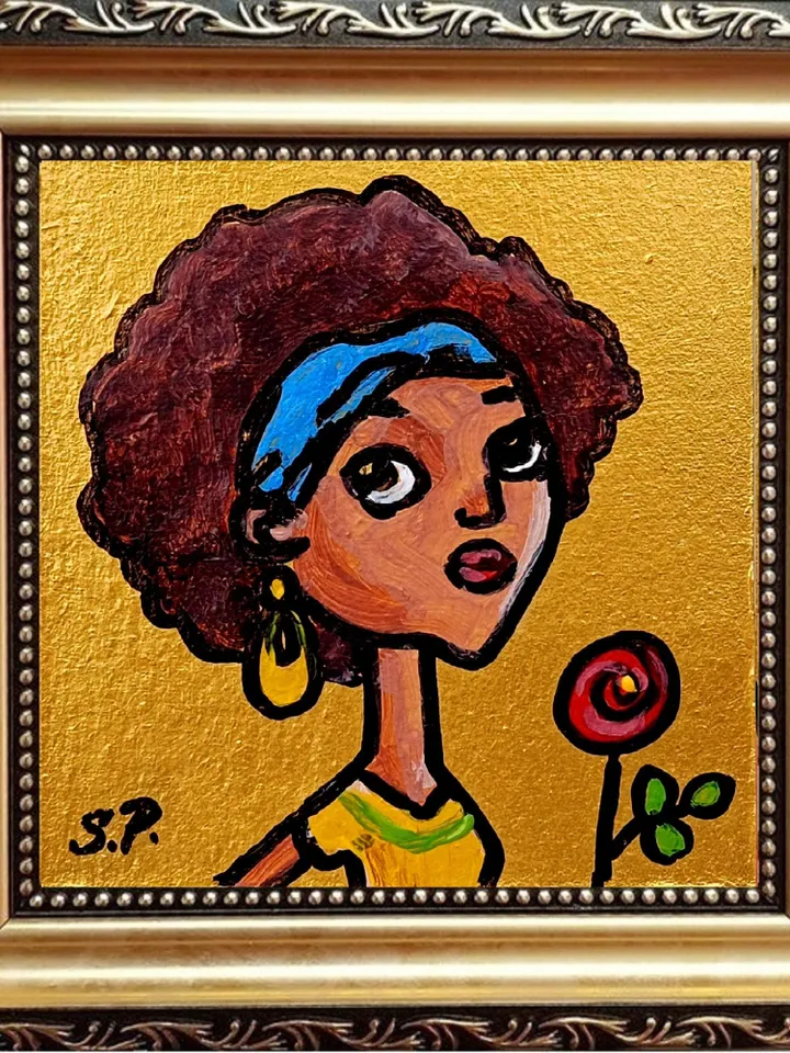 African Woman Face Artwork Abstract Portrait Original Art Diverse Woman Portrait Framed Oil Painting Woman Fine Art Gift by ArtProkopaloSv