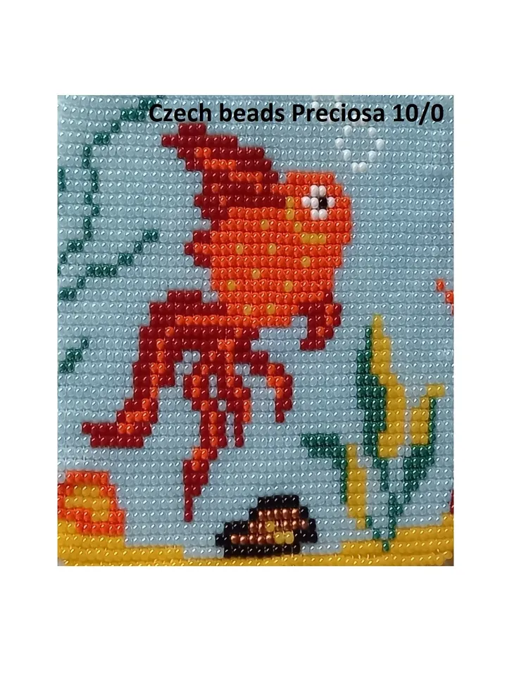 Loom & Odd-Peyote stitch "Gold fish" Small Tapestry Pattern, Beaded Mini Banner Pattern, seed bead pattern, PDF instant download