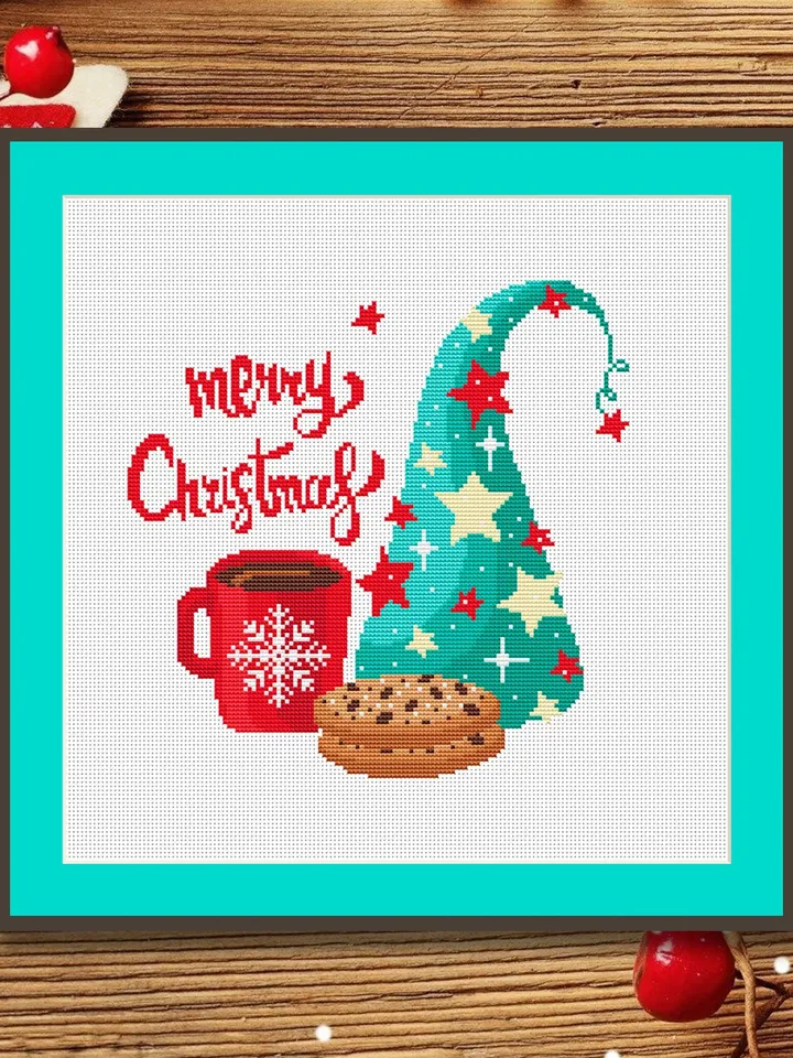 Merry Christmas Cross Stitch Pattern, Christmas Cross Stitch Pattern, Christmas Cookies Cross Stitch Pattern, Christmas Pattern #hld014