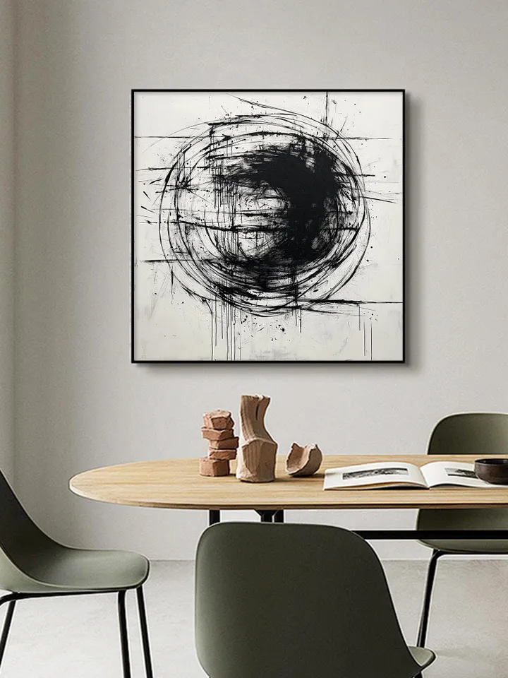 Black and White Abstract Painting, Minimalist Wall Art, Large Canvas Art, Modern Art, Textured Painting, Office Decor, Living Room Decor