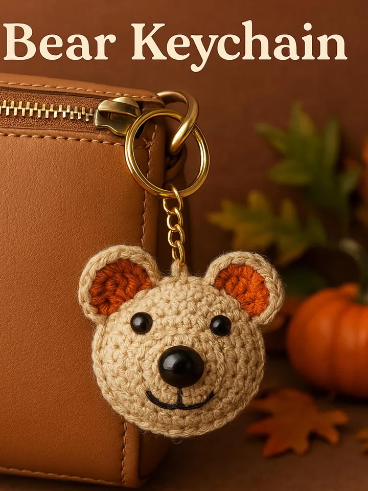Mini Amigurumi Teddy Bear Keychain Pattern | Small Crochet Teddy Bear PDF | Cute Crochet Animal Gift for Kids