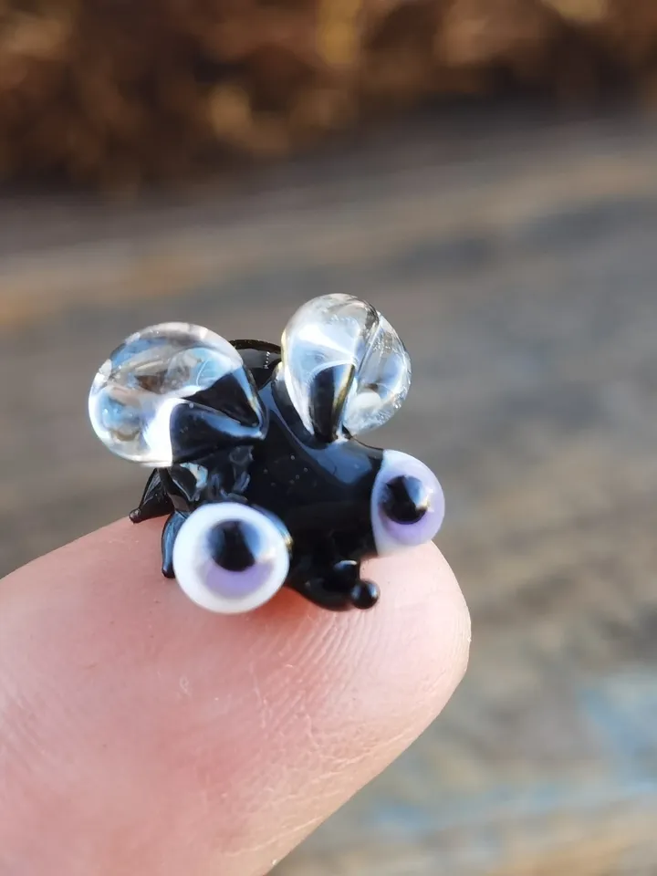 TINY FLY insect figurine Glass fly Miniature fly glass figurines miniature animals tiny glass animals little fly terrarium decoration
