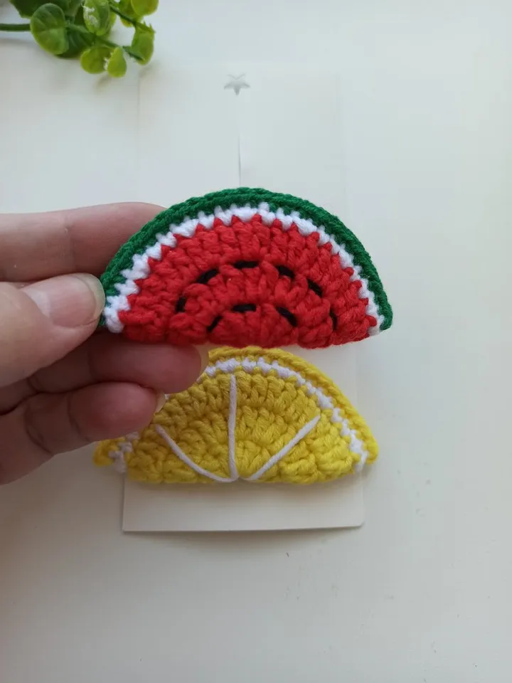 Cute hair clips, hair accessories,crochet hairpin for girl, hair clips lemon