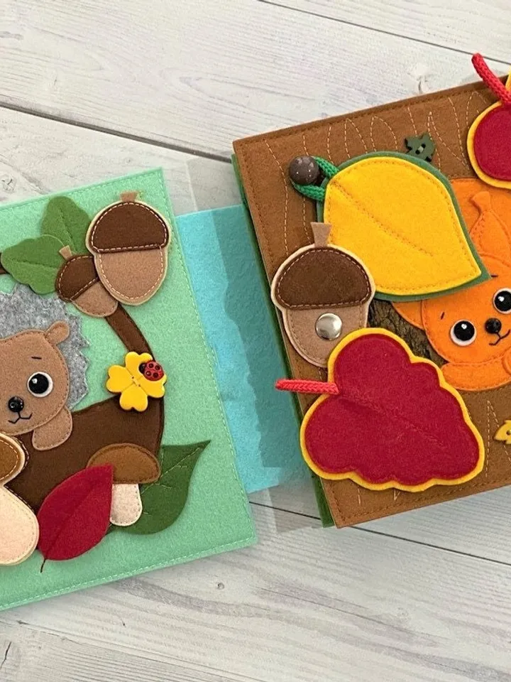 Autumn Quiet book pattern pdf, Felt activity book pattern pdf, DYI Quiet book sewing for kids 2, 3, 4 year old, Baby soft book tutorial