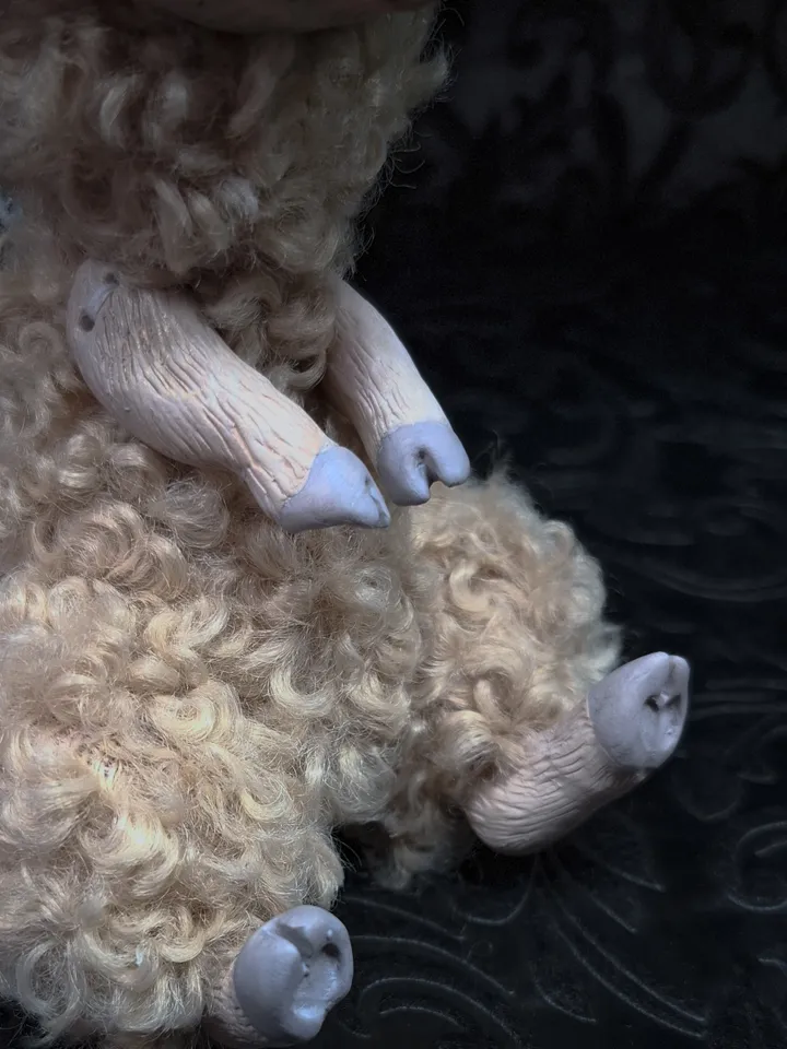 Cute sheep half plush doll