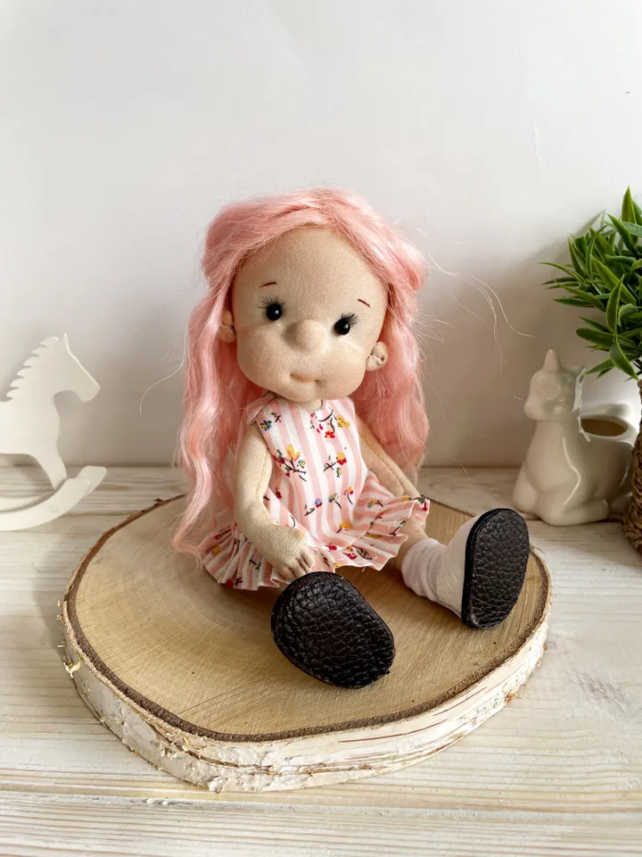 Handmade Textile Doll Art Doll Waldorf Doll Inspiration Birthday Gift for Girl