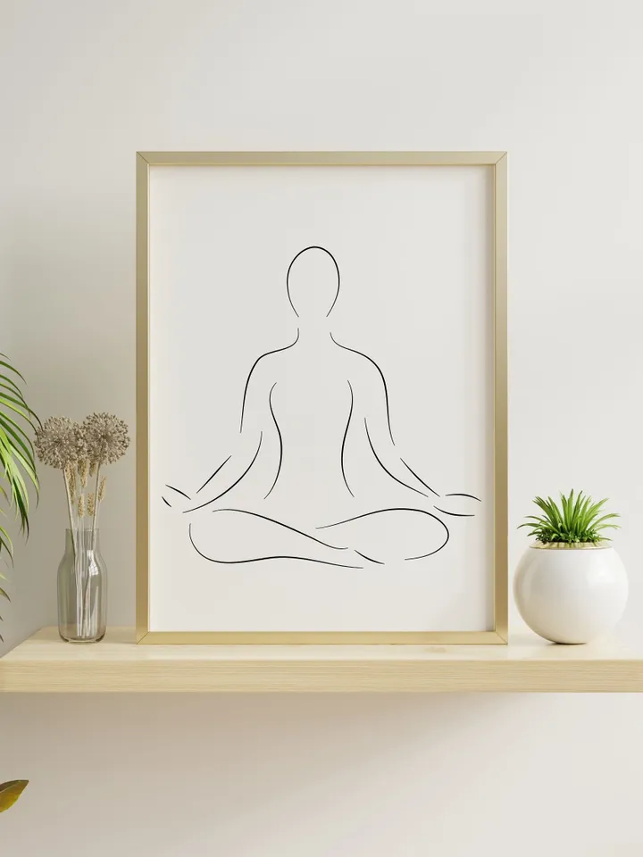 Yoga Wall Art, Yoga Pose, Lotus Yoga Pose, Lotus Pose, Yoga Art Print, Yoga Design, Yoga Line Art, Yoga Poster, Yoga Pose, Yoga Studio Decor