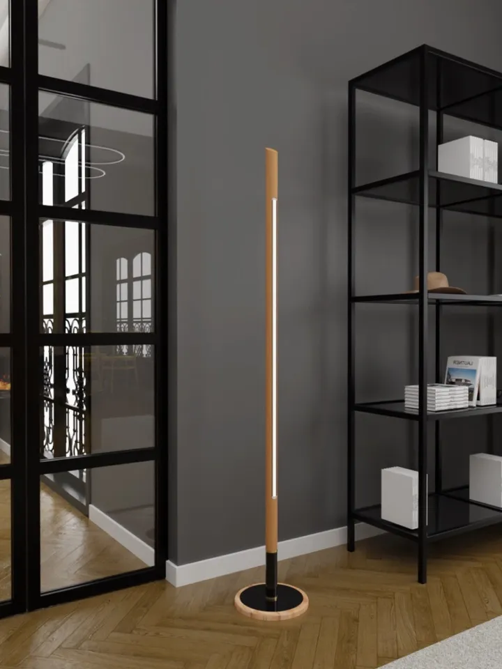 Modern minimalist wooden floor lamp