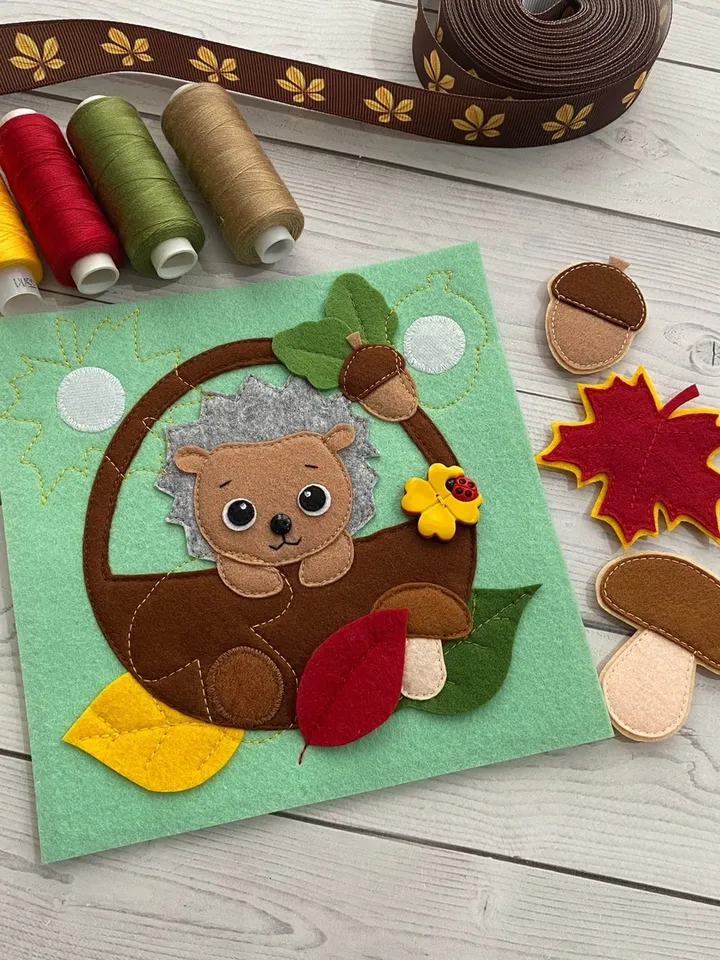 Autumn Book, Quiet Felt Book, Montessori toy, Busy book for kids, Educational toy, Gift for baby
