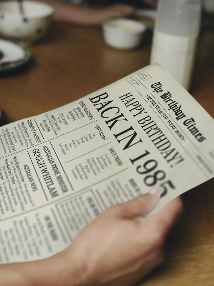 40th birthday newspaper poster back in 1985 printable sign 1985 birthday fun facts 40 years ago digital download file australia birthday