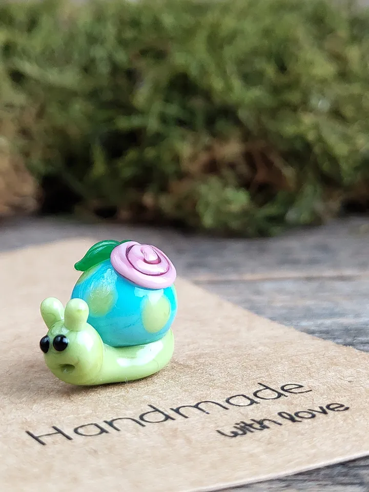MINIATURE ANIMALS Snail figurine aquarium decoration Glass figurines