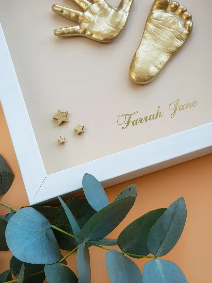 Hand and foot keepsake for mothers day.Keepsake casting.Nursery decor.Handprint ornament.Mothers day personalized gift.