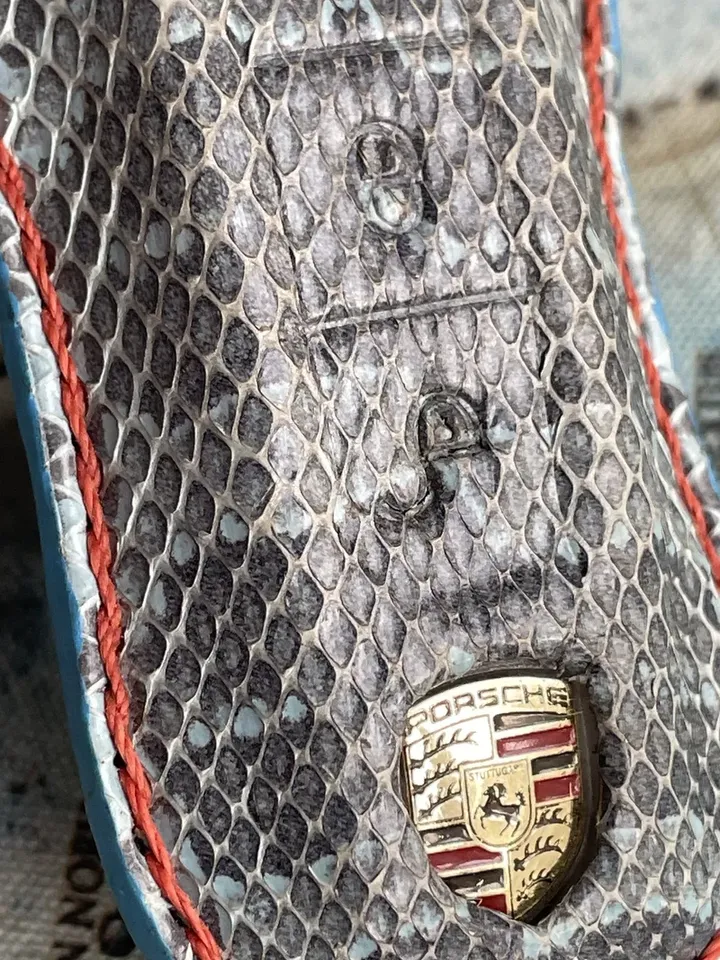 Porsche handmade keyfob, snake skin, Italian leather