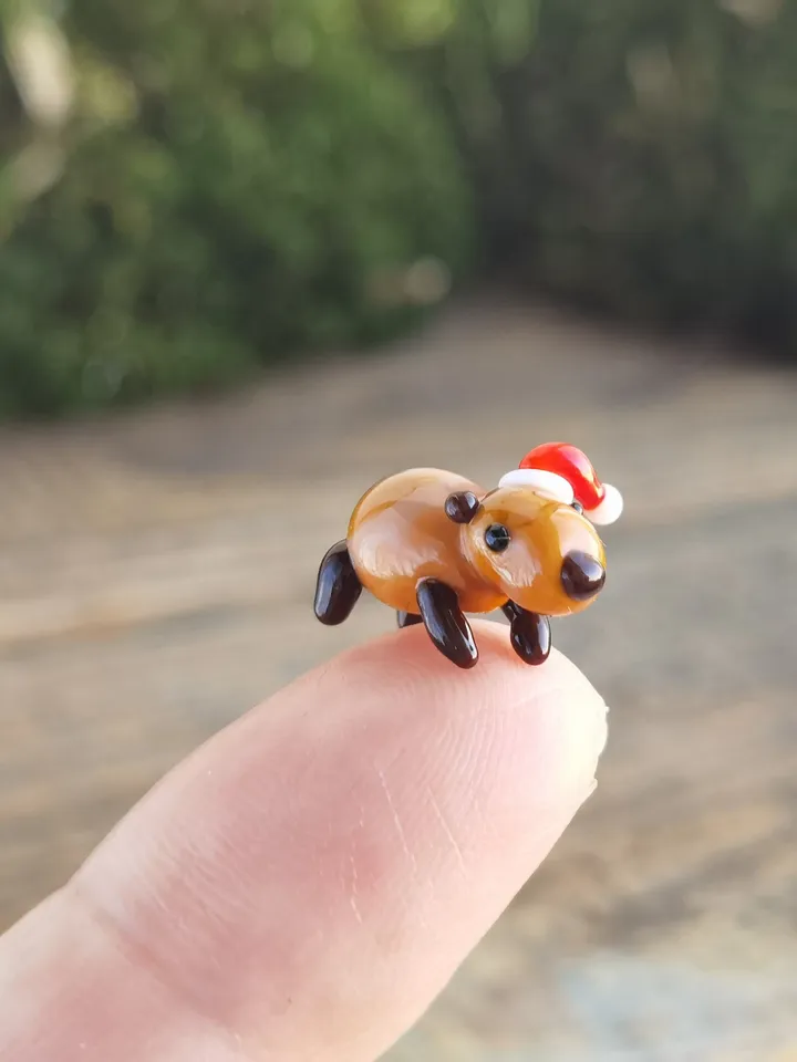 GLASS FIGURINES Capybara figurine Glass Capybara Miniature Capybara tiny Capybara Tiny glass animals Terrarium Dollhouse miniature