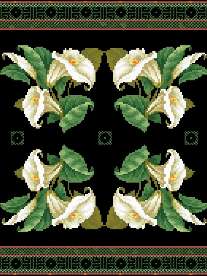 Antique Cross Stitch Pattern Cushion Antique Bouquet Digital Download PDF