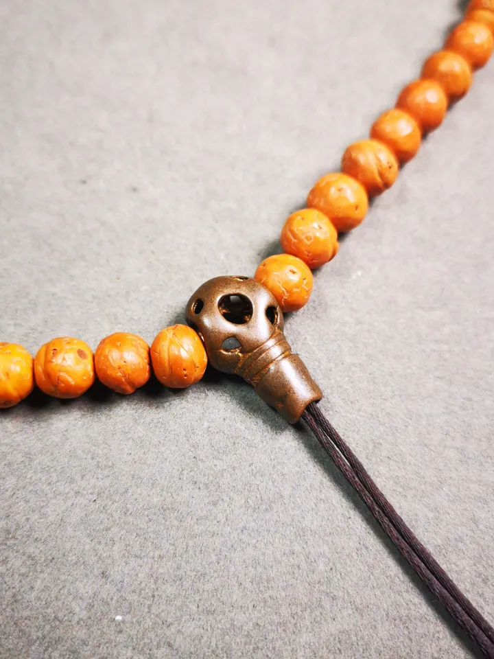 Gandhanra Tibetan Guru Bead,Mini Size T-drilled 3-Hole Prayer Bead,Mala Bead,Connector Bead for Buddhist Bead Accessories