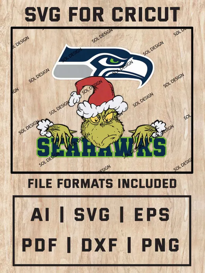 Grinch Seattle Seahawks SVG, NFL SVG Design, NFL Seattle Seahawks SVG, NFL Seahawks Cricut, Christmas Svg, Grinch svg, Digital Download