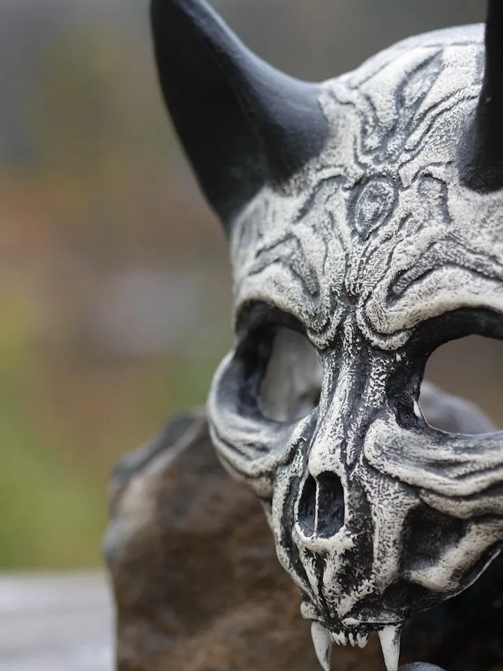 Bat Skull Mask | Animal Skull Mask with Pattern, Cat skull mask