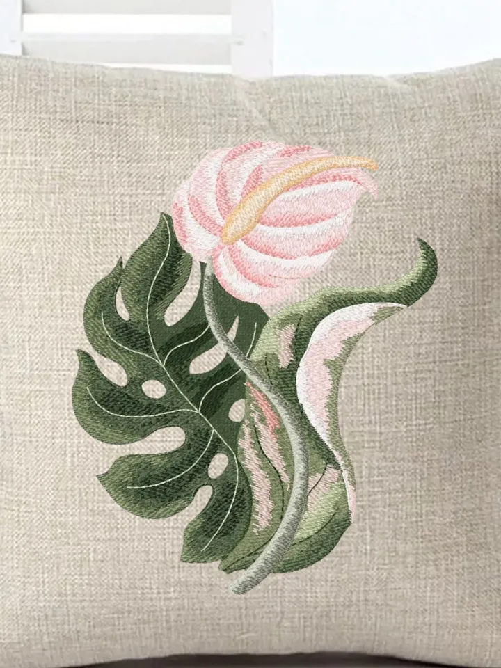 Tropical bouquet machine embroidery design applique pattern digital embroidery pattern home andclothing décor embroidery motif floral design