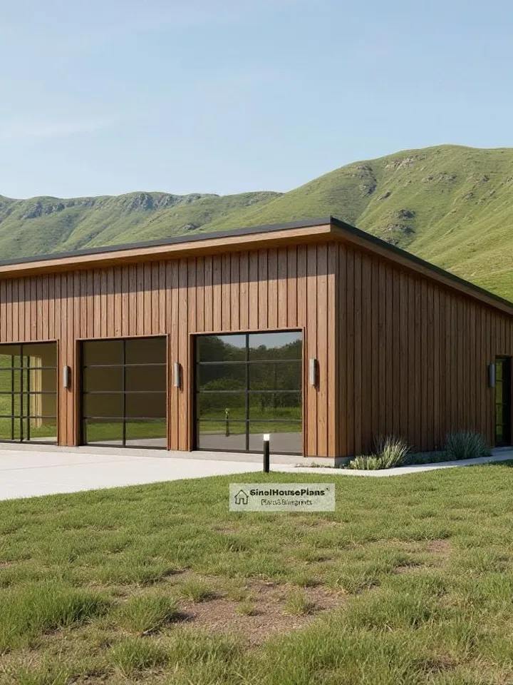 Modern 3-Car Garage Plan | 28'x40' Contemporary Garage Design | Digital PDF Blueprint