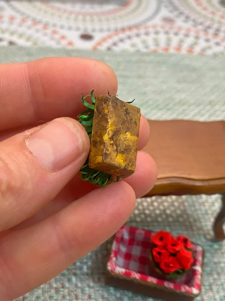 Flowers in a pot for a dollhouse. Flowers set. Dollhouse accessories. 1:12. Flowers for a doll.