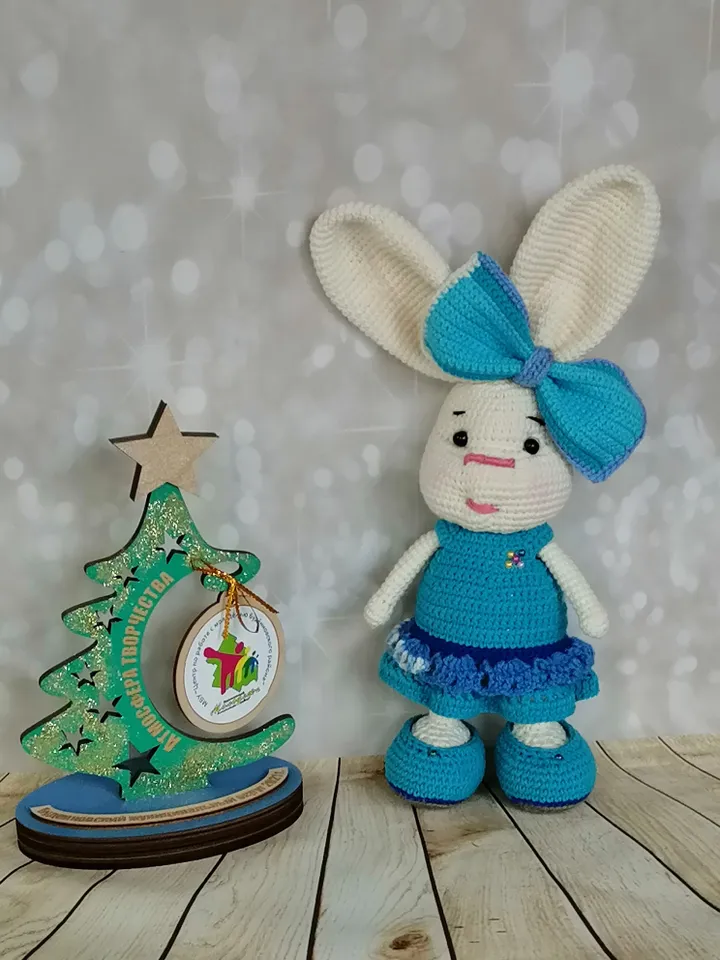 The Hare in blue, A stuffed bunny toy, stuffed toy, bunny