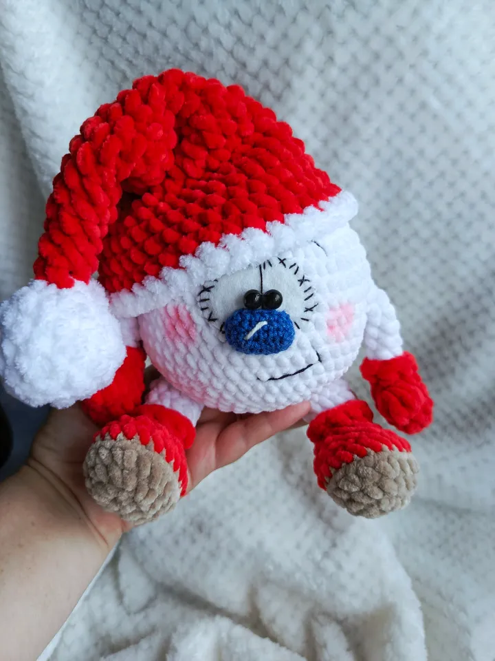 PDF Pattern, Snowball Amigurumi, Crocheted toy, plush snowball with cute smile.