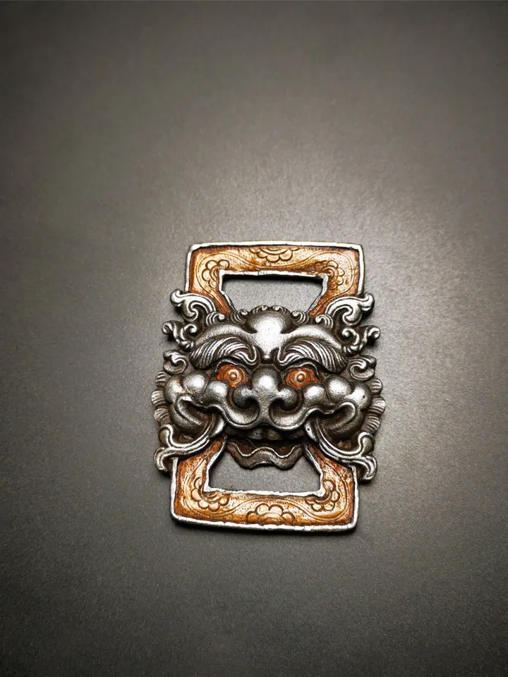 Gandhanra Handmade Tibetan Scripture Book Buckle,DIY Buckle for Book,Belt Backpack,Made of Cold Iron,inlaid Copper