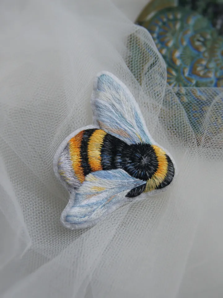 Embroidered Bumblebee Brooch