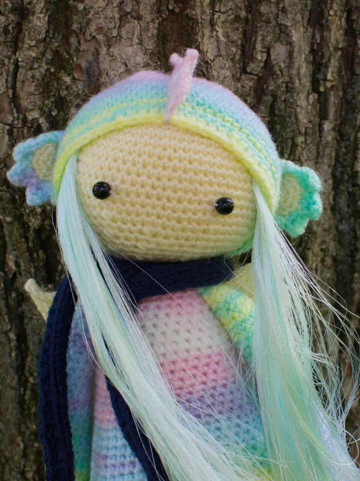 Lalylala dragon figurine, stuffed animal dragon toy, crochet lalylala doll, plushie doll amigurumi, handmade doll