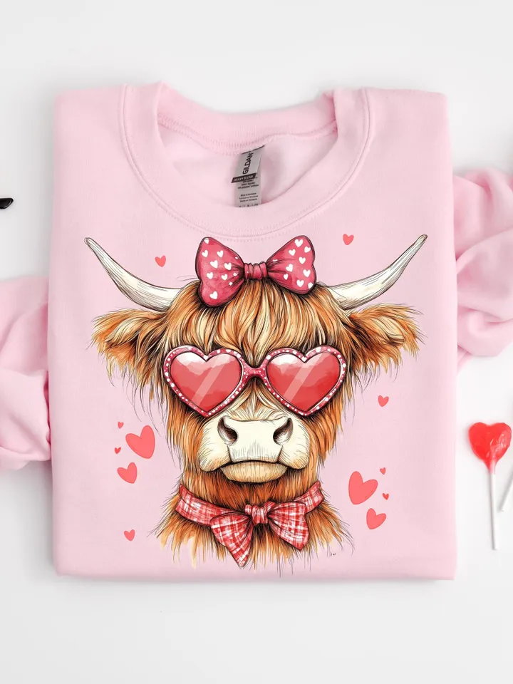Highland Cow png, Valentine Coquette Png, Valentine's Day, Retro Valentine Png, Valentine Heart Png, Love Png, Sublimation Designs